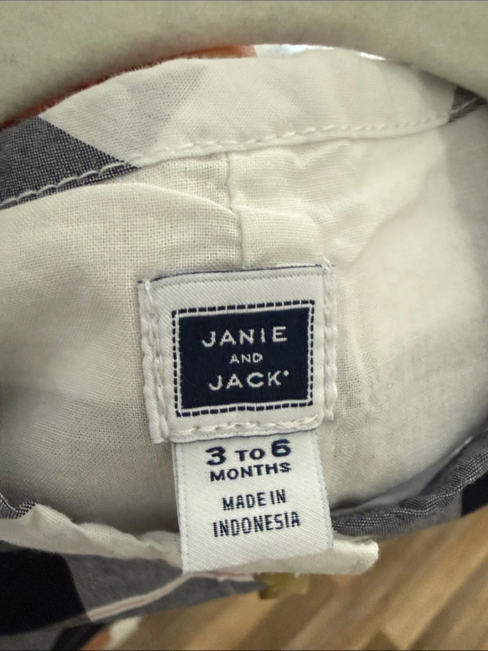 Janie and Jack Navy, White & Gray Plaid Baby One-Piece